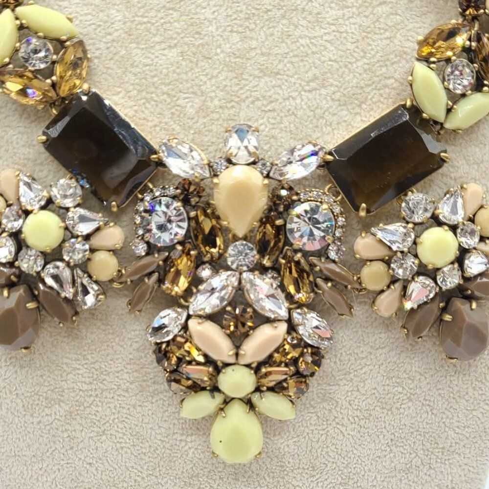 J Crew Heavy Chunky Crystal Resin Multicolor WOWZER Necklace - Picture 15 of 16